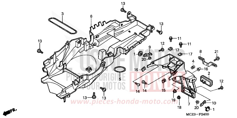 KOTFLUEGEL, HINTEN von CB1300 Super Bold'or ABS SCHWARZ (NH1) von 2003